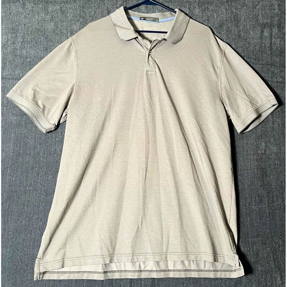 Member's Mark Pique Polo Shirt Mens XL Gray Polyester Knit Stretch Short Sleeve